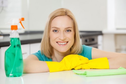 Professional carpet cleaning team following health and safety procedures