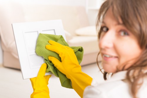 Customer service representative assessing a service concern